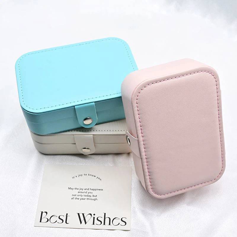 Pèsonalize Vwayaj Bijou Ka Customized Bijou Oganizatè Premium Leather Bijou Bwat